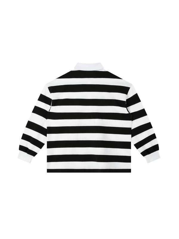 Color Block Polo Shirt — White / Black