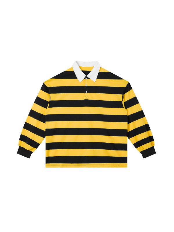 Color Block Polo Shirt — Yellow / Navy