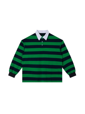 Color Block Polo Shirt — Green / Navy