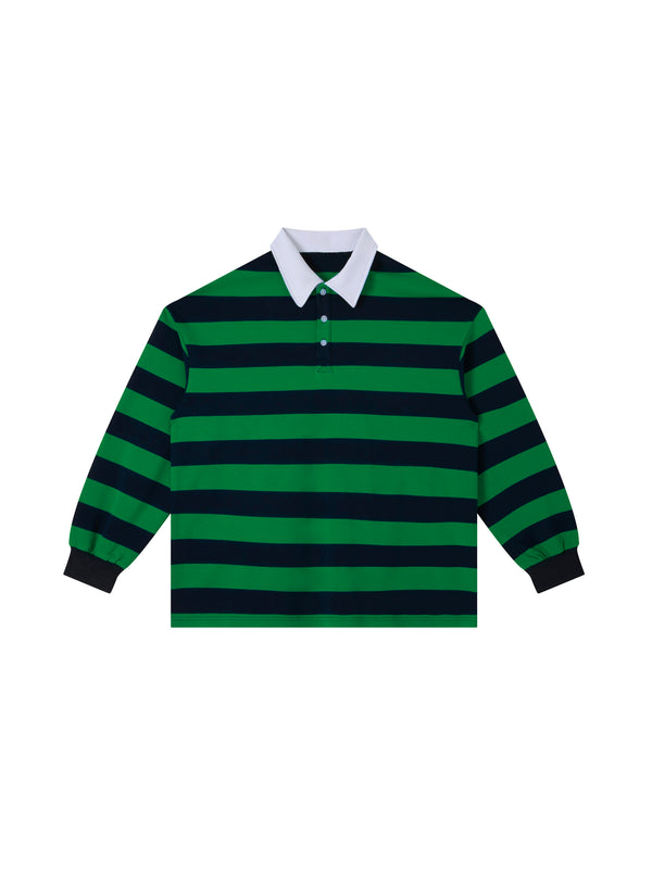 Color Block Polo Shirt — Green / Navy