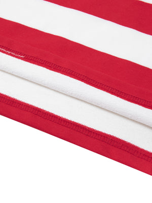 Color Block Polo Shirt - Red with White