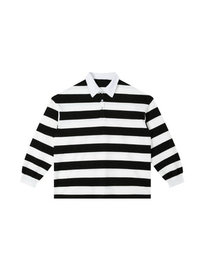 Color Block Polo Shirt — White / Black