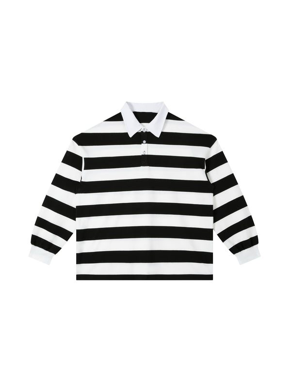 Color Block Polo Shirt — White / Black