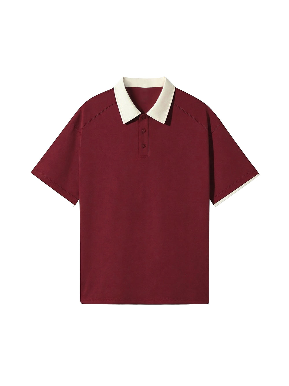 Raglan Polo Shirt — Wine Red