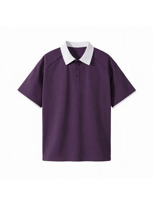 Raglan Polo Shirt — Purple