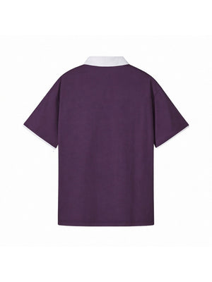 Raglan Polo Shirt — Purple
