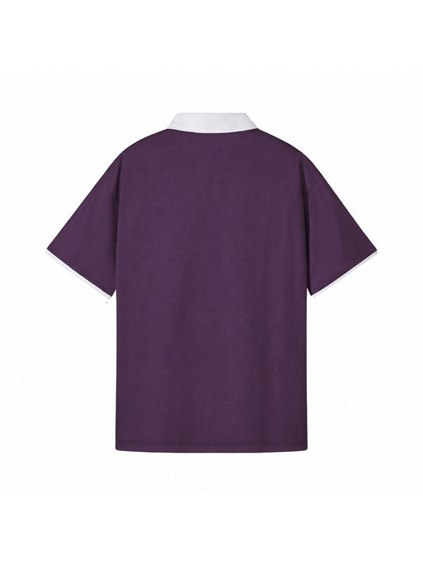 Raglan Polo Shirt — Purple