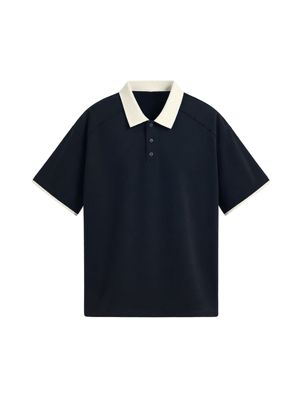 Raglan Polo Shirt — Navy