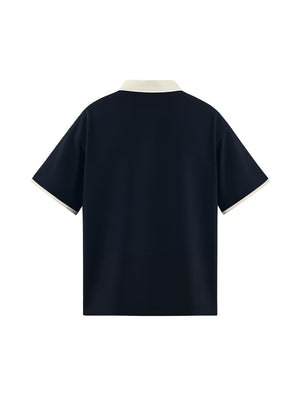 Raglan Polo Shirt — Navy