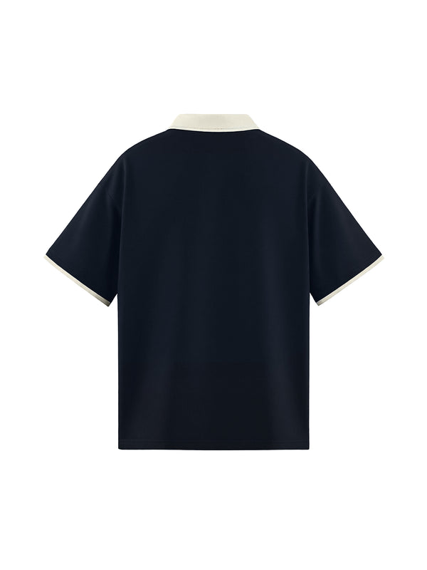 Raglan Polo Shirt — Navy