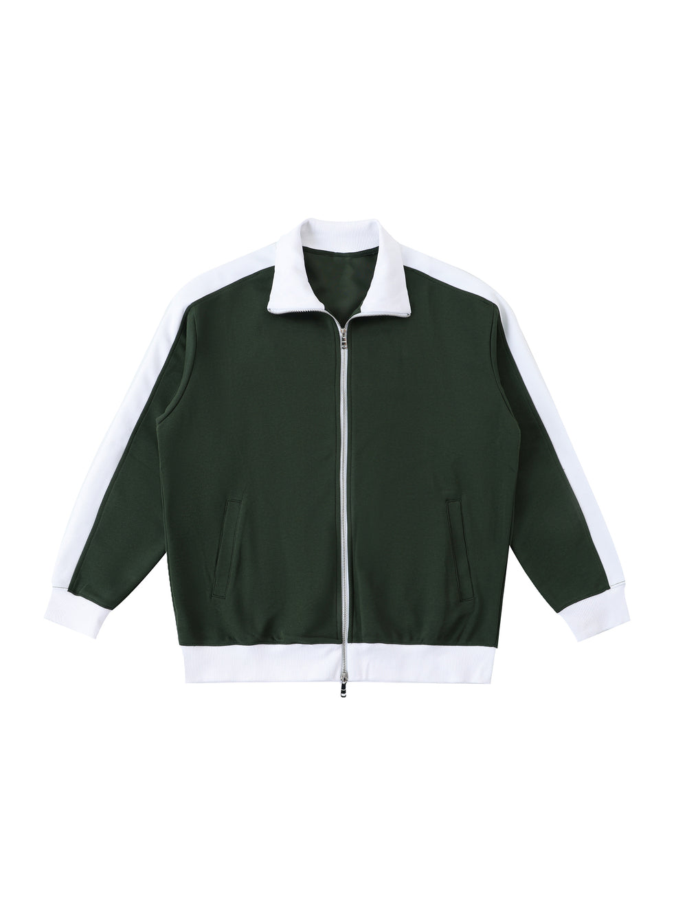 Trim Track Jacket — Dark Green / White