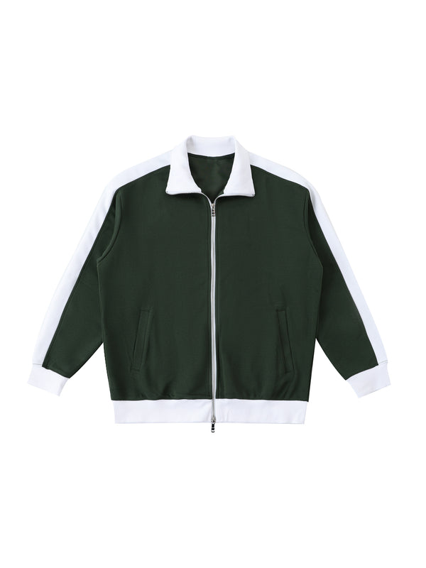 Trim Track Jacket — Dark Green / White