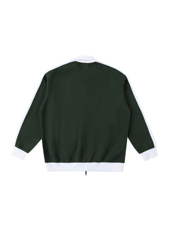 Trim Track Jacket — Dark Green / White