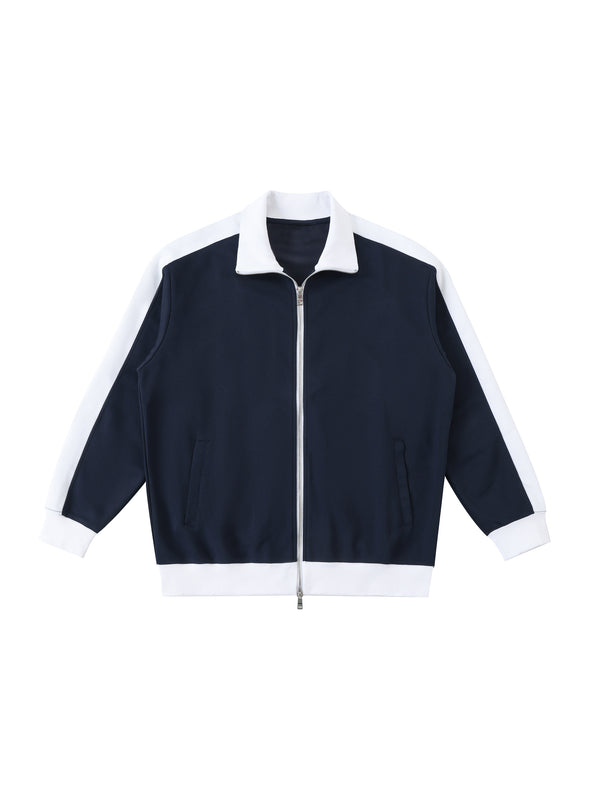 Trim Track Jacket — Navy / White