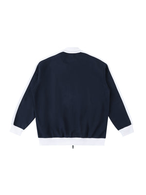 Trim Track Jacket — Navy / White