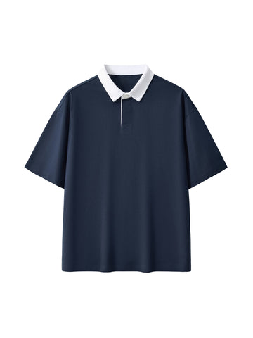Contrast Polo Shirt — Navy