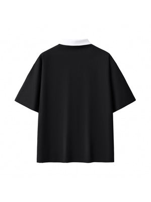 Contrast Polo Shirt — Black