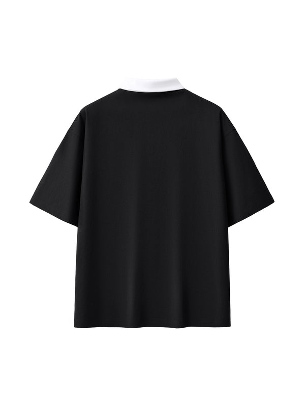 Contrast Polo Shirt — Black