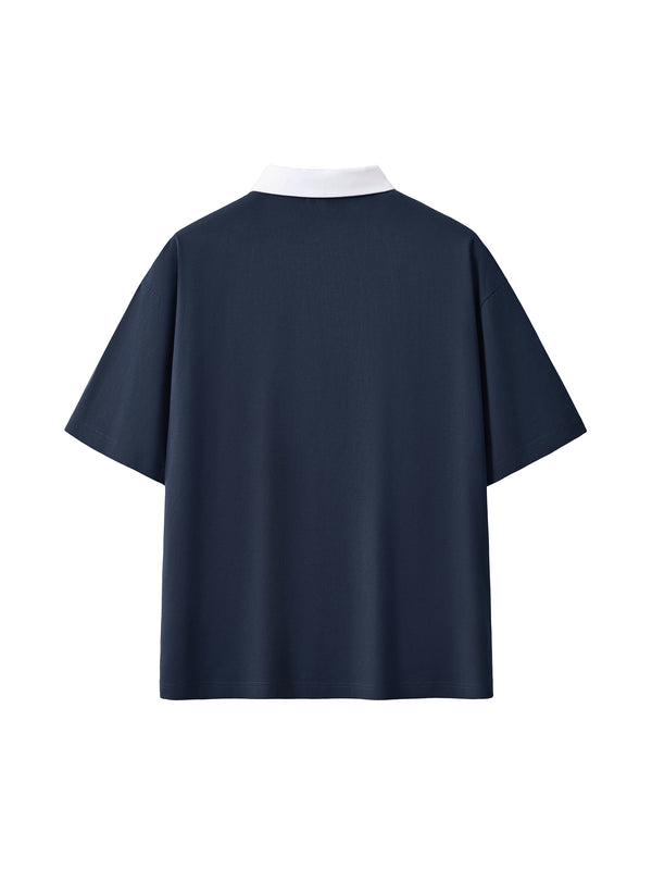 Contrast Polo Shirt — Navy