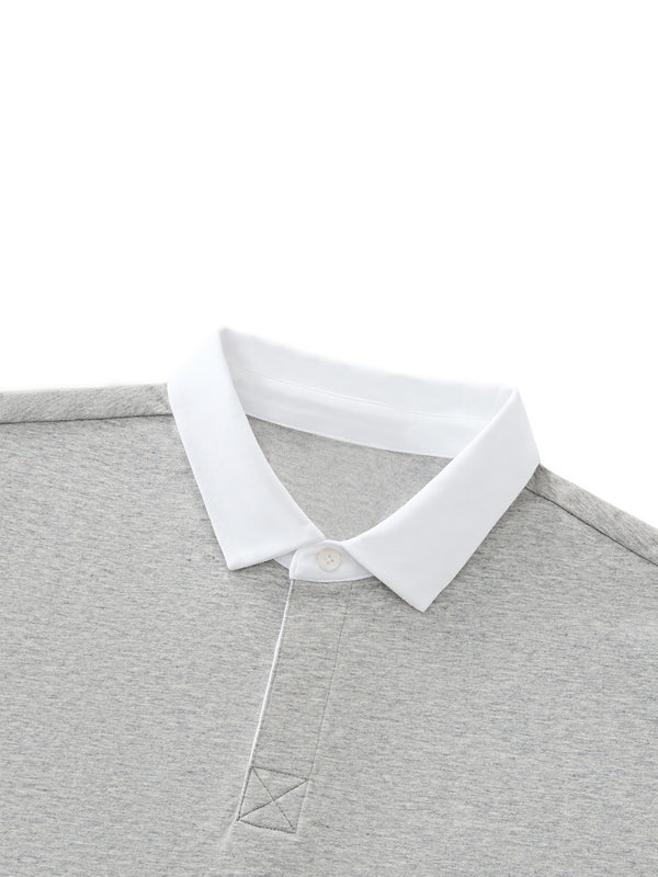 Contrast Polo Shirt — Gray