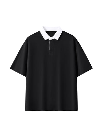 Contrast Polo Shirt — Black