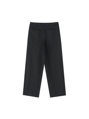 Straight Leg Pants — Black