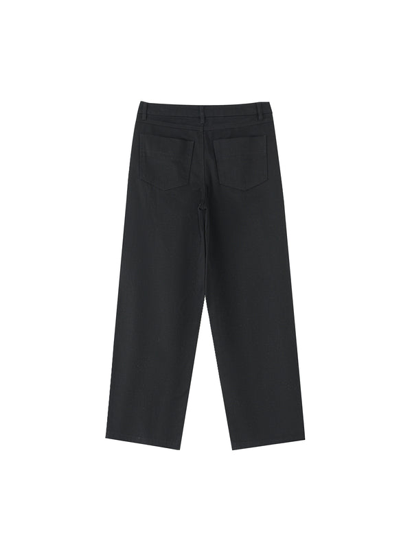 Straight Leg Pants — Black