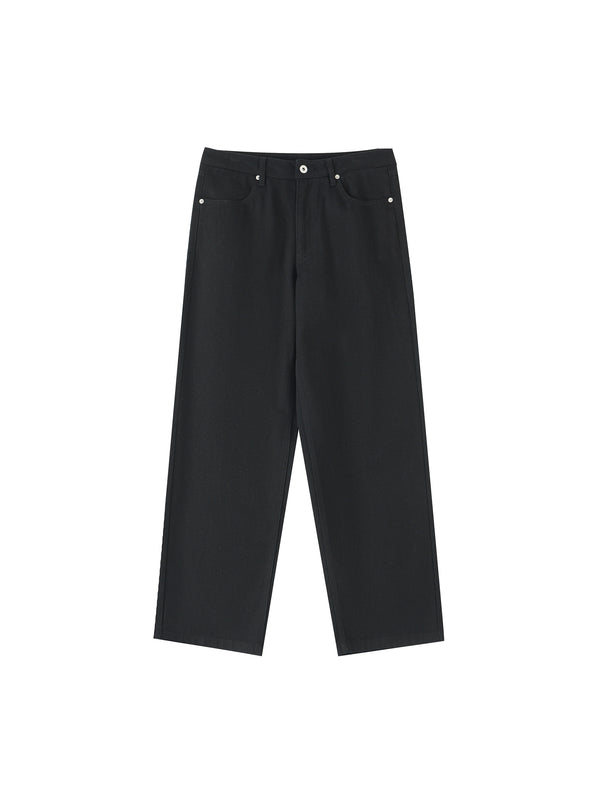 Straight Leg Pants — Black