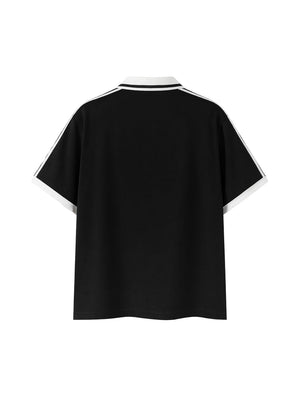Piping Polo Shirt — Black