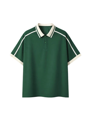 Piping Polo Shirt — Dark Green