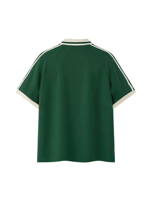 Piping Polo Shirt — Dark Green