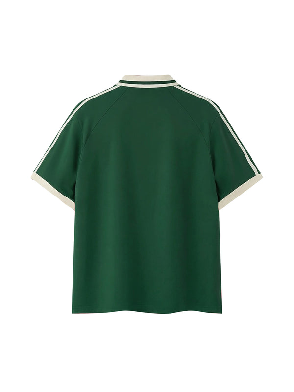Piping Polo Shirt — Dark Green