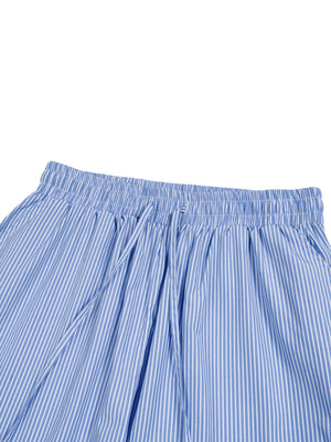 Drawstring Barrel Pants - Blue