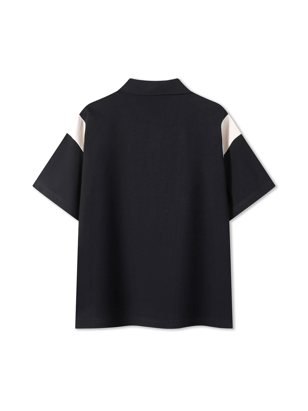 The Contrast Panel Polo — Black