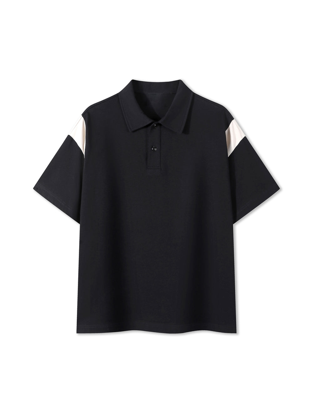 The Contrast Panel Polo — Black