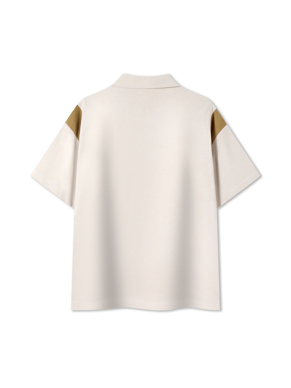 The Contrast Panel Polo — Cream
