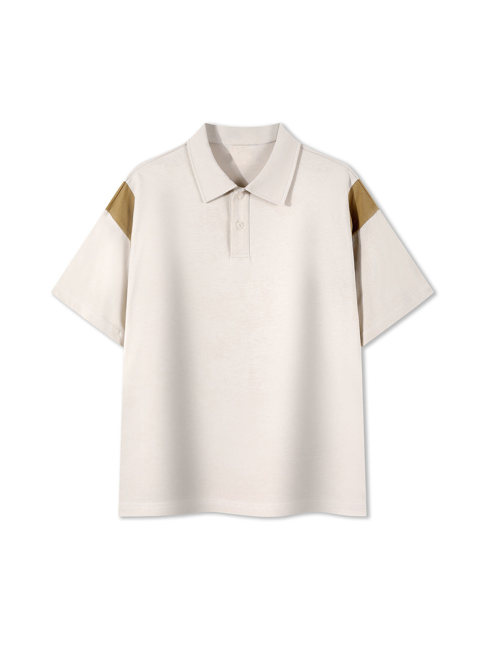 The Contrast Panel Polo — Cream