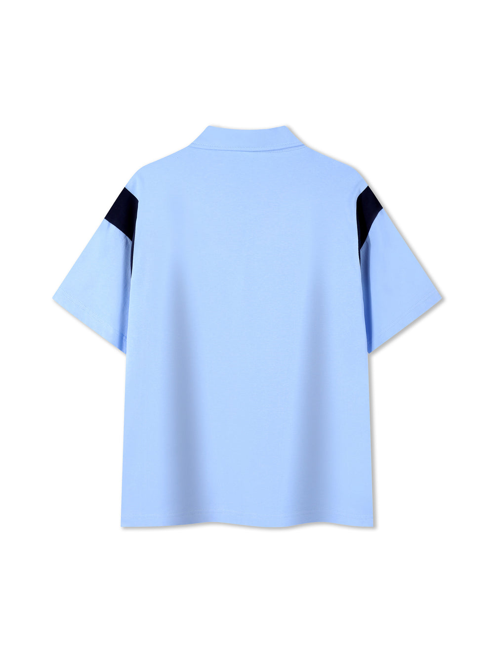 The Contrast Panel Polo — Light Blue