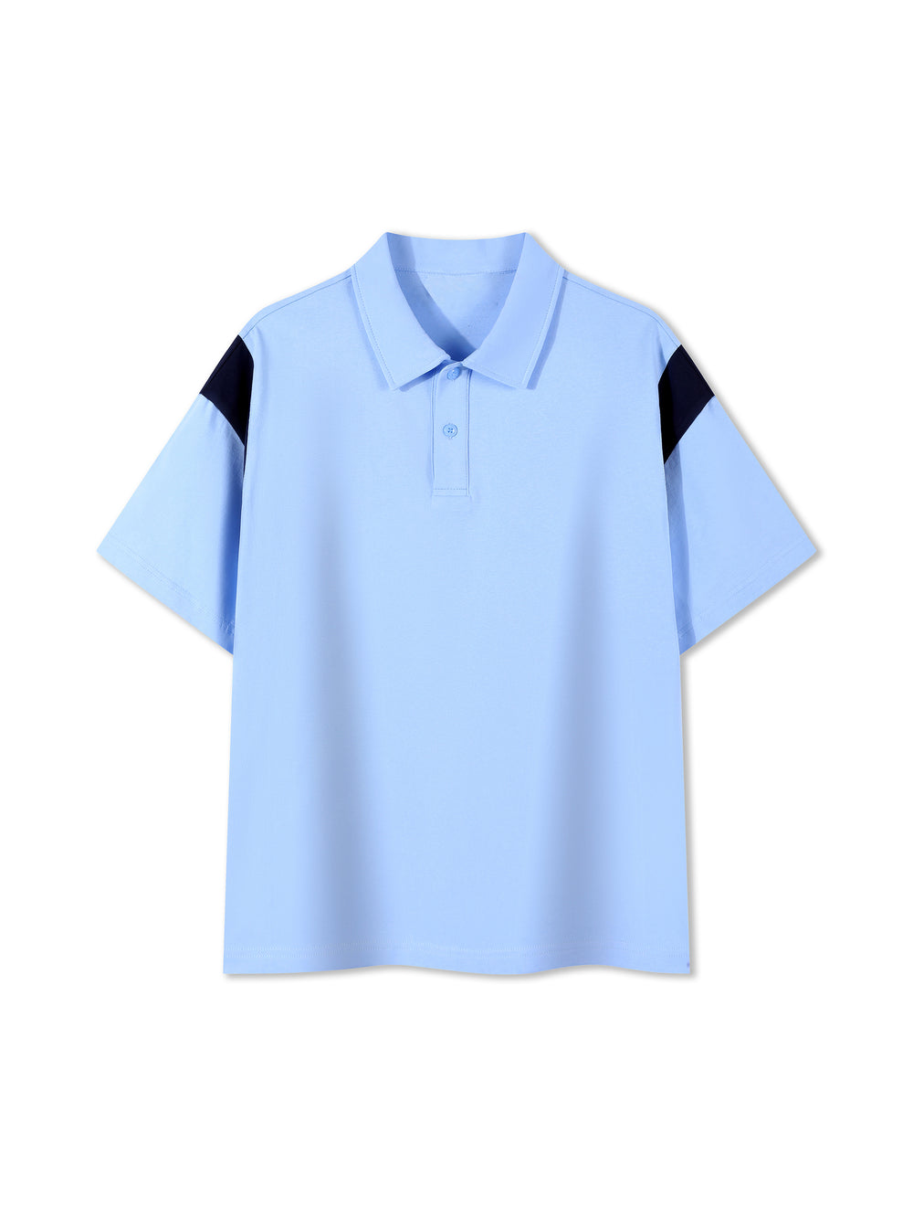 The Contrast Panel Polo — Light Blue