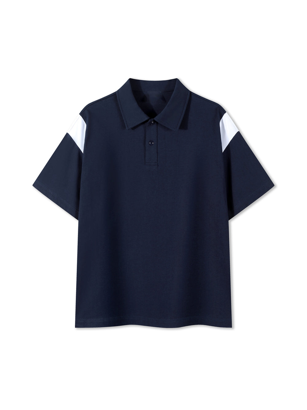 The Contrast Panel Polo — Navy