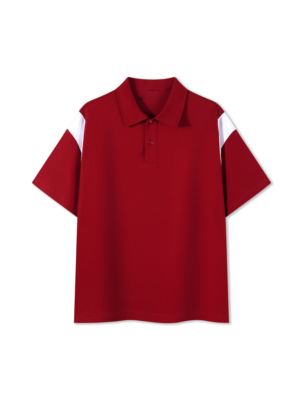 The Contrast Panel Polo — Red