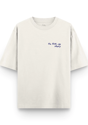 The No Risk No Story Oversized Tee — Cream