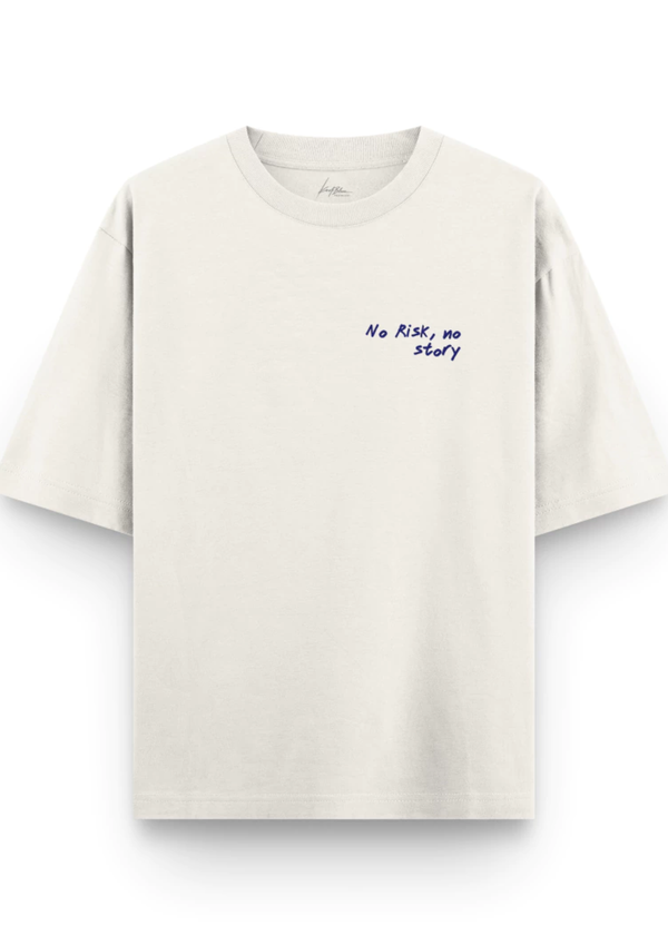 The No Risk No Story Oversized Tee — Cream