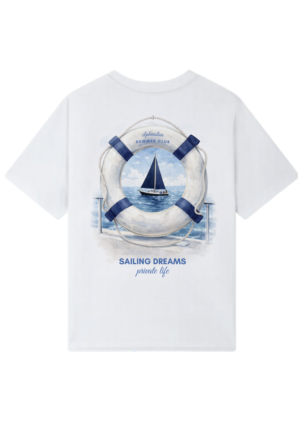 The Sailing Dreams Oversized Tee — White