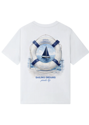 The Sailing Dreams Oversized Tee — White
