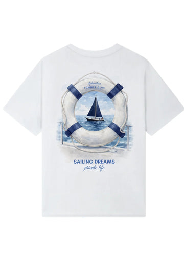 The Sailing Dreams Oversized Tee — White