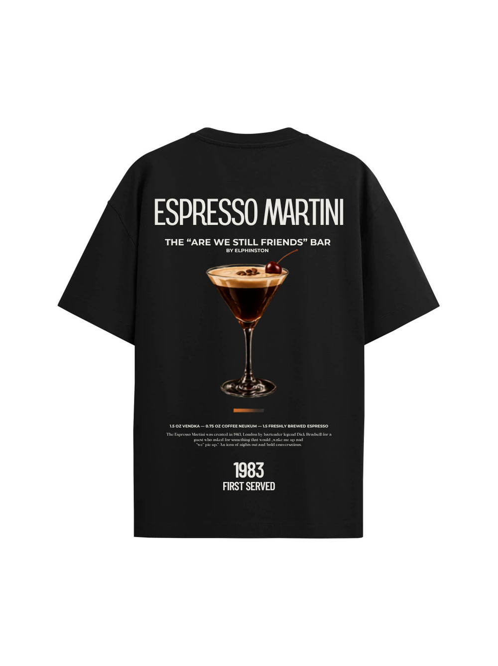 The Espresso Martini Oversized Tee — Black