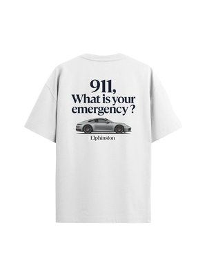 The 911 Emergency Oversized Tee — White