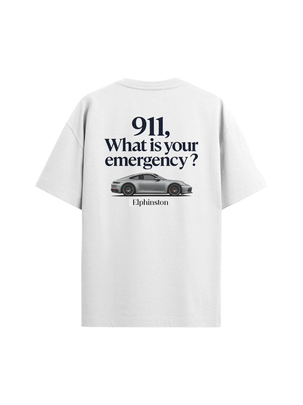 The 911 Emergency Oversized Tee — White