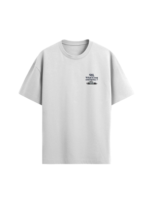 The 911 Emergency Oversized Tee — White